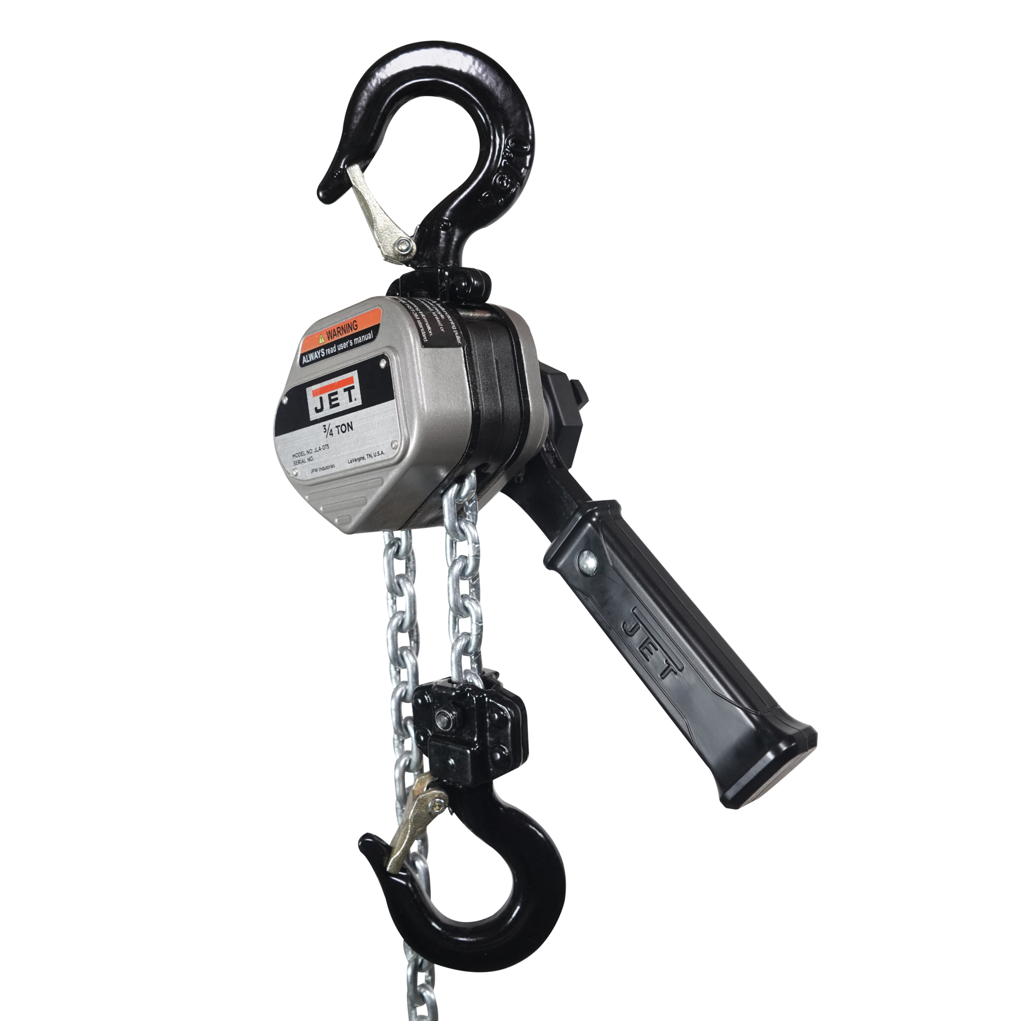 JET, JLA Manual Lever Hoist, Capacity 1600 lb, Lift Height 10 ft, Model# JLA-075-10
